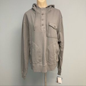 Reel life mens hooded pullover size bluegray medium